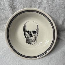 Victorian English Pottery-Royal Stafford Skull Soup Cereal Bowl Salad Macabre picture