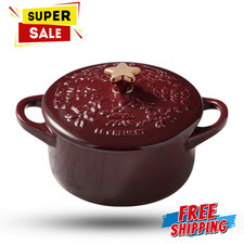 [FASH SALE] Le Creuset Noel Collection Garnet 24oz Mini Cocotte Star Knob picture