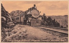 Steam Train St Margaret’s Cut Laurentian Mountains Quebec Canada Vtg Postcard I6 picture