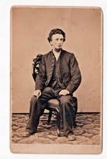 Civil War Era Albumen Print Photo Man Suit Harmany & Eberman Studio Lancaster PA picture