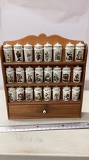 Vintage 1987 Hummel Spice Jar 24pc Collection w/ Wooden Wall Rack UN-USED picture