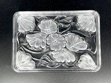 WATERFORD Crystal Glass VANITY TRAY Floral 8.5 X 6