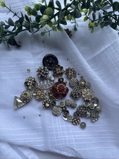 Vintage Rhinestone Jewelry Repair Harvest Craft Lot Glass Stones Buttons picture