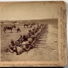 Royal Munster Fusiliers Holding Back the Boers Vast Landscape Behind Stereoview picture
