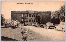 Winthrop Maine High School Cars Postcard PC257 picture