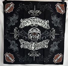 Harley Davidson Motorcycles Bandana Black Saint Thomas Islands 22” X 22” NEW picture
