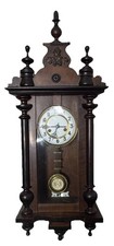 Antique  Hamburg American Company Walnut Vienna  Style Clock Fully Serviced picture