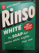 Rinso White Detergent w/Solium Large Size Unopened Full Box Nylon Offer 1st Run picture