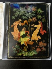 LARGE RARE RUSSIAN LAQUER BOX - KACHELI HOLUI - ARTIST SIGNED picture