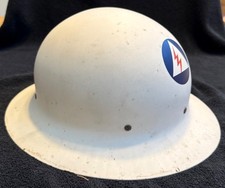 WW2 American Civil Defense Messenger Corps Helmet w/Liner and Chin Strap picture