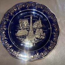 Florance Limoges Paris Souvenir Plate- Cobalt Blue And Gold picture