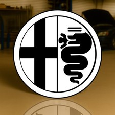1910 Alfa Romeo Heritage Logo Monochrome Biscione Vintage Heavy Metal Sign XL – picture