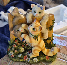 Enesco Calico Kittens Cat Resin Figurine “Just Hangin’ Around” picture