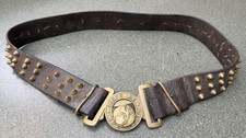 Cool Original Boer War leather studded Infantry Belt + Brass Buckle steam punk picture