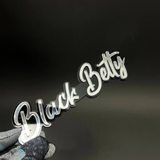 1PC Black Betty White 3D Acrylic Badge - Car Truck Emblem Fender Sticker picture