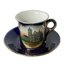 EAST LIVERPOOL , OHIO OH - HIGH SCHOOL - Antique Souvenir China Cobalt Tea Cup picture