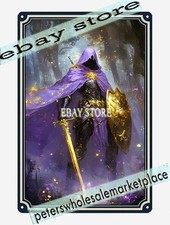 Golden Sentinel Metal Tin Sign Fantasy Warrior Vigil metal wall plaque picture