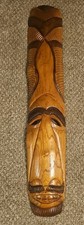 Vintage Hand-Carved Tribal Wooden Wall Mask – African Style Face 30