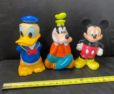 vintage 90s Disney Donald Duck Mickey Mouse Goofy plastic bottle figure lot picture