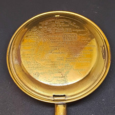 This vintage brass decorative bed-warming pan an engraved map of East Anglia picture