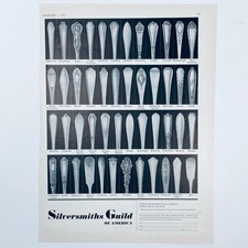 1931 Silversmiths Guild Vintage Print Ad Showing Popular Patterns of 1930s picture