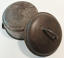 Griswold # 6 Cast Iron Tite Top Dutch Oven & Lid 2605 2606 Antique 1920s picture