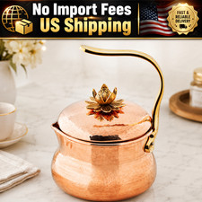 Ruffoni Historia Hammered Copper Tea Kettle Lotus Knob 3 Qt Italian Made picture