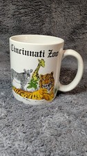 Vintage Cincinnati Zoo Souvenir Coffee Mug Tiger Giraffe Zebra Animal Ceramic picture