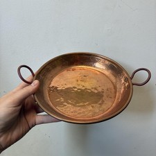 Antique Hammered Copper Brass Pot With Handles picture