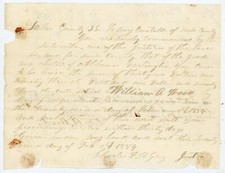 1834-1845 NJ Constable Court Document Execution Order & Receipt Salem Co Wm Wood picture