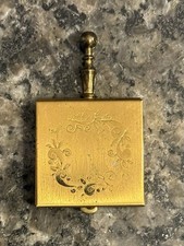 Vintage Floral Decorative Brass Personal Portable Pocket Ashtray Purse Size picture