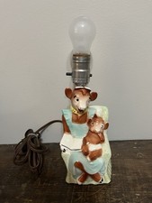 Vintage 1950's Borden Dairy Elsie the Cow and Baby Beauregard Lamp Base  picture