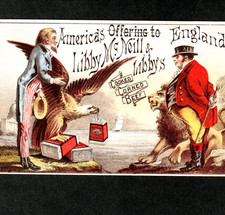 Uncle Sam Patriotic Eagle England Lion Libby McNeill Beef Meat Trade Card j.US picture