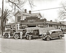 1936 COCA-COLA TRUCKS LOADED & READY TO GO  PHOTO Coke (184-r) picture