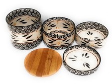 Temp-tations Old World Stack-a-Bowls with Wood Lid T48869  Black picture
