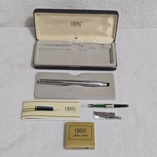 VTG Cross Classic Century Lustrous Chrome Fountain Pen 3506 Box Set Converter picture