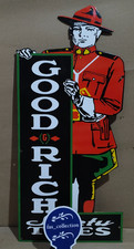 Goodrich Safety Tires Porcelain Enamel Sign 33 x 15 Inches 1 Sided picture