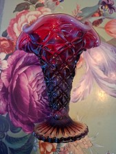 FENTON GLASS PLUM OPALESCENT VASE picture