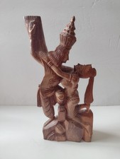 Vintage Rosewood Radha Krishna Statue 12