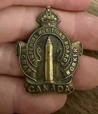 RARE Antique Canada Woman Imperial Munitions Board Worker Medal #18947 Ellis Bro picture
