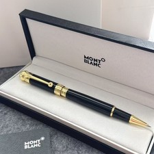 M.B Rollerball Pen Black/Gold Trim w/ Gift Box VIP Gift Rare picture
