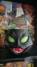 Vintage Inspired Halloween Black Cat Lantern Bucket Completely Handpainted 4