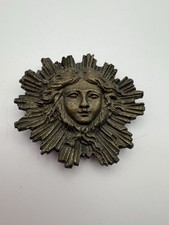 Antique French Louis XIV Sun King Apollo Mask Bronze Furniture Mount Lamp Finial picture