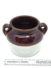 Vintage Two-Tone Mini Stoneware Crockery Bean Pot picture
