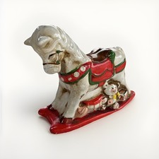 Enesco Rocking Horse Bank Ceramic Hand Painted Nursery Decor Vintage picture