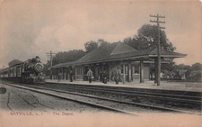 Sayville Long Island New York NY Railroad Train Depot Station Vtg Postcard 15A picture
