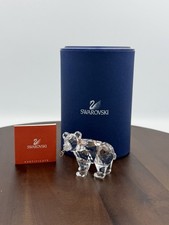 Swarovski Crystal grizzly Bear cub with silver salmon fish 261925 picture