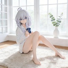 Wandering Witch Elaina 11cm PVC Anime Figure Pajamas Sitting Statue Collectible picture