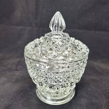 Anchor Hocking Sugar Bowl Wexford Candy Dish Clear Glass With Lid 5 1/2” Vtg picture