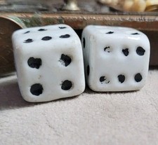 Vintage Large White Glass Dice Made In Japan picture